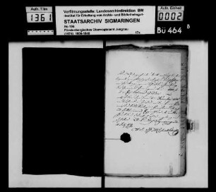 Erbschaft der Eva Sonntag in Jungnau von ihrem Bruder dem Hornsteinschen Hausmeister Sales Sonntag in Hornstein; mit altem Schuldobligationen von 1783 an