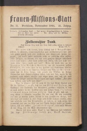 Nr. 11. November 1916