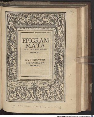 De Optimo Reip. Statv, Deqve noua insula Vtopia, libellus uere aureus : nec minus salutaris quam festiuus, clarissimi disertissimiq[ue] uiri Thomae Mori inclytae ciuitatis Londinensis ciuis & Vicecomitis