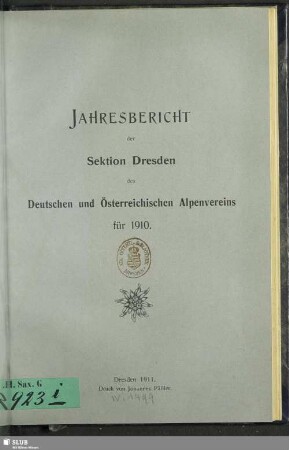 1910(1911): Jahresbericht : für die Kalenderjahre ..