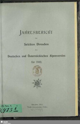 1910(1911): Jahresbericht : für die Kalenderjahre ..