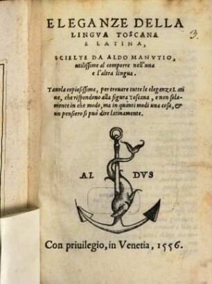 Eleganze insieme con la copia della lingua toscana e latina