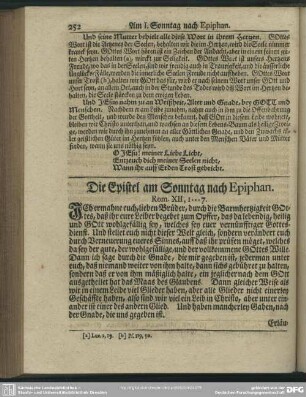 Die Epistel am Sonntag nach Epiphan. Rom. XII, 1-7