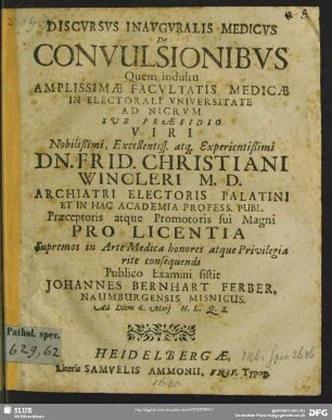 Discursus inauguralis medicus de convulsionibus