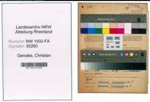 Entnazifizierung Christian Gensike, geb. 17.01.1902 (Bierverleger)