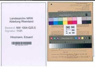 Entnazifizierung Eduard Hinzmann , geb. 28.04.1891 (Schuhmachermeister)