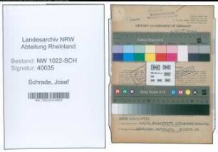 Entnazifizierung Josef Schrade , geb. 19.05.1898 (Rangierer)