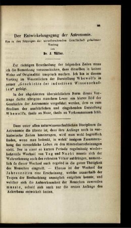 Der Entwickelungsgang der Astronomie.