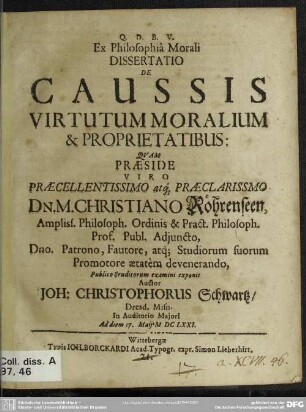 De caussis virtutum moralium et proprietatibus