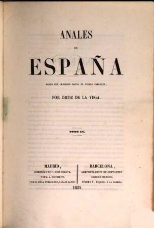 Anales de Espanã : desde sus orígenes hasta el tiempo presente. 9