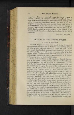 The Cry of the Prairie Women.