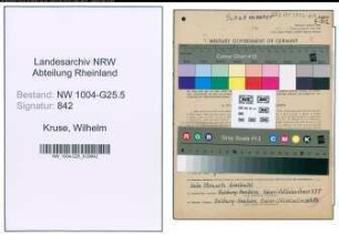 Entnazifizierung Wilhelm Kruse , geb. 03.06.1888 (Schuhmacher)