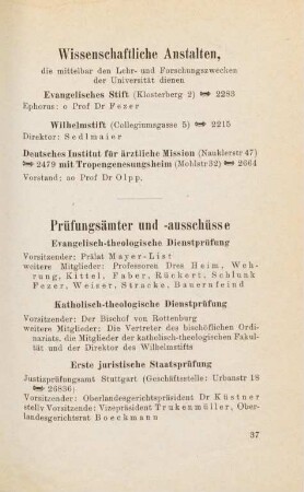 37, Wissenschaftliche Anstalten