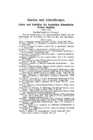 Leben und Schriften des hessischen Humanisten Petrus Nigidus : (1501 - 1583)