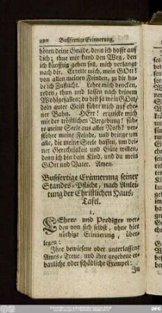 Bußfertige Erinnerung seiner Standes-Pflicht, nach Anleitung der Christlichen Haus-Tafel.