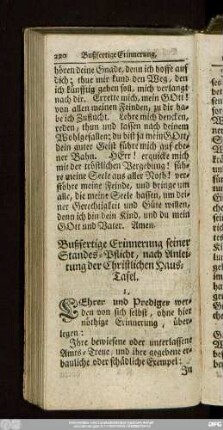 Bußfertige Erinnerung seiner Standes-Pflicht, nach Anleitung der Christlichen Haus-Tafel.