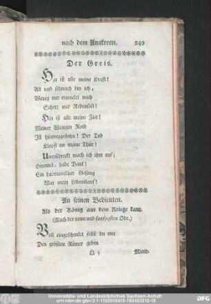 Der Greis.