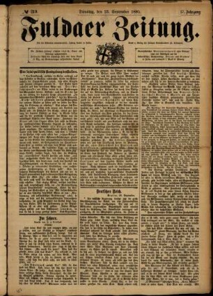 Ausgabe vom Dienstag, den 23. September 1890.