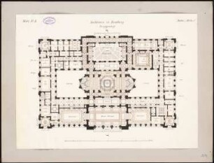 Rathaus, Hamburg: Grundriss Hauptgeschoss 1:200
