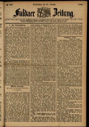 Ausgabe vom Donnerstag, den 28. Oktober 1886.