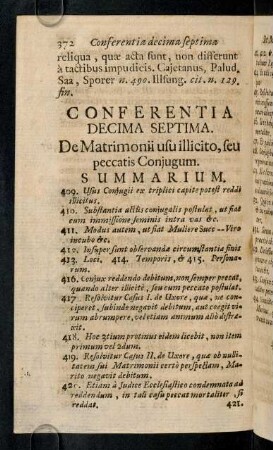 372-397, Conferentia Decima Septima