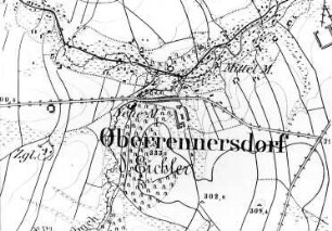 Berthelsdorf-Rennersdorf. Meßtischblatt, Sekt. Löbau, 1884
