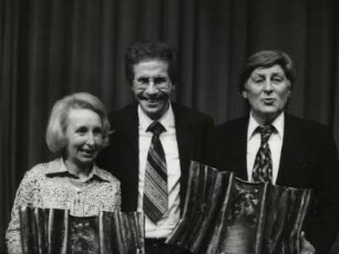Edith Hancke und Günter Pfitzmann, Otfried Laur. Berliner Theaterball, Preisverleihung Goldener Vorhang