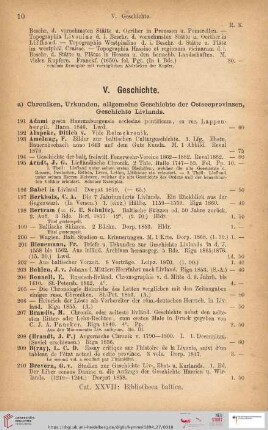V. Geschichte der baltischen Provinzen (Nr. 191 - 644)