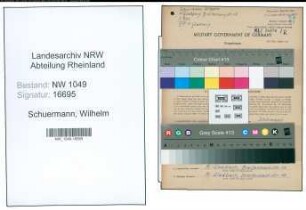 Entnazifizierung Wilhelm Schuermann , geb. 02.04.1908 (Bahnsekretaer)