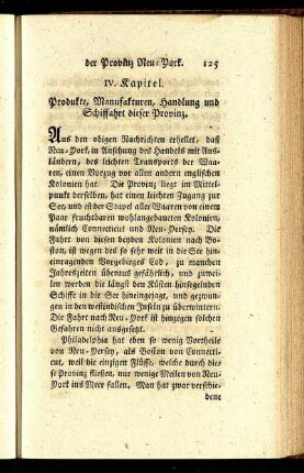IV. Kapitel. Produkte, Manufakturen, Handlung und Schiffahrt dieser Provinz.