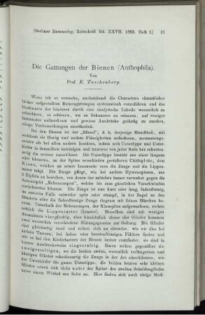 Die Gattungen der Bienen (Anthophila).
