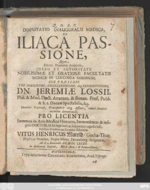 Disputatio Inauguralis Medica, De Iliaca Passione
