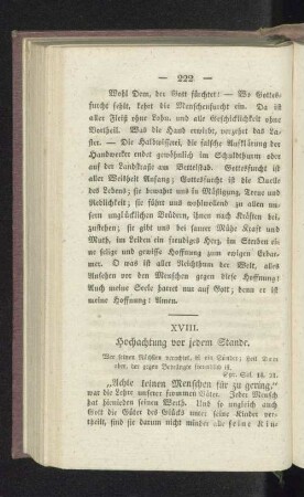 XVIII. Hochachtung vor jedem Stande.