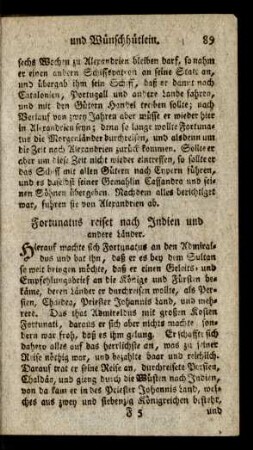 Fortunatus reiset nach Indien und andere Länder.