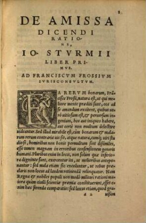 De amissa dicendi ratione : ad Franciscum Frossium iurisconsultum libri II