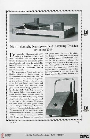Die III. deutsche Kunstgewerbe-Ausstellung Dresden im Jahre 1906