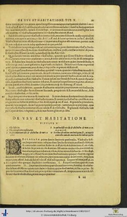 Titulus V. De Usu et Habitatione.