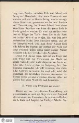 II. Wesen und Ursprung der Macht
