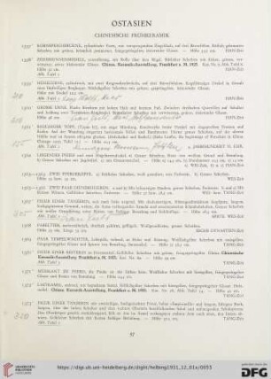 Ostasien. Chinesische Frühkeramik (Nr. 1357-1390)