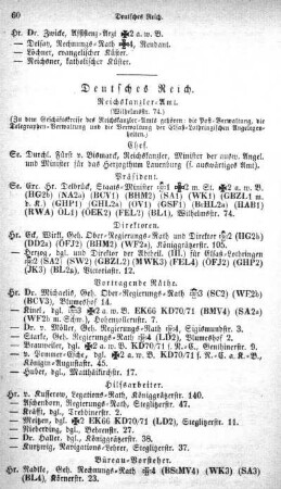 Deutsches Reich. Reichskanzler-Amt