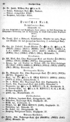 Deutsches Reich. Reichskanzler-Amt