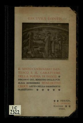 Il sesto centenario dantesco e il carattere della poesia di Dante