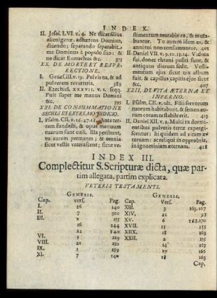 Index III. Complectitur S. Scripturae dicta ...