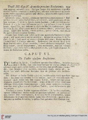Caput VI: De Tactu ejusque Sensatione