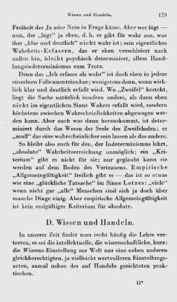 D. Wissen und Handeln