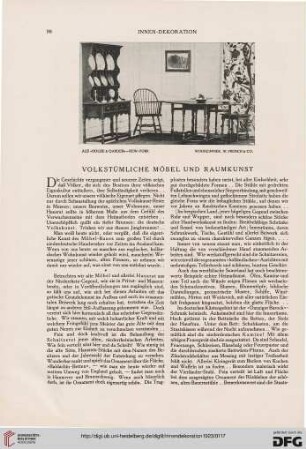 Volkstümliche Möbel und Raumkunst