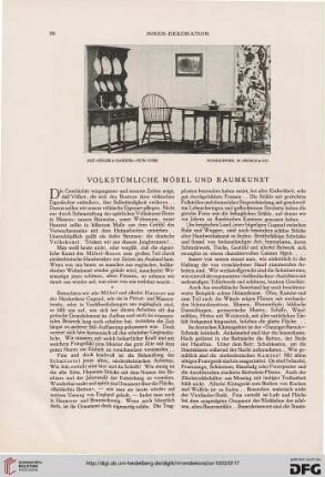 Volkstümliche Möbel und Raumkunst