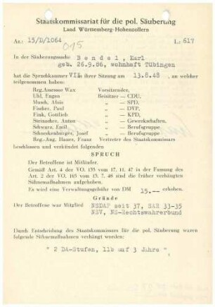 Bendel, Karl