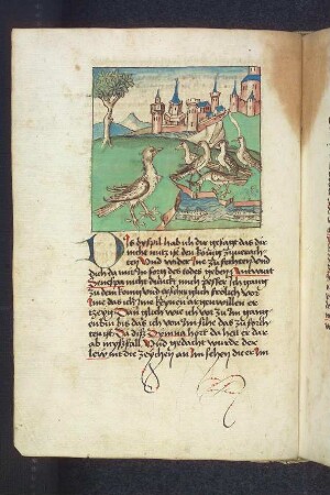 Der Fürst der Meere (Greifvogel) und die Vögel im Nest; (Kapitel II: Von dem Löwen und dem Ochsen).