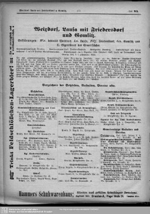 Weixdorf, Lausa mit Friedersdorf und Gomlitz.